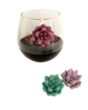 Succulent Glass Charms (Set of 3)