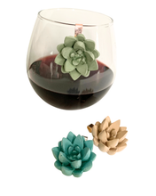 Succulent Glass Charms (Set of 3)