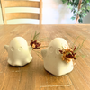 Concrete Ghost with Dried Floral Bouquet - Neutral Seasonal Decor