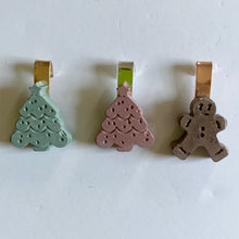 Holiday Tree + Gingerbread Glass Charms (Set of 3)