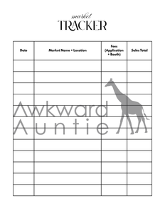 Market Day Tracker – Printable Vendor Log (Color + B&W Options)