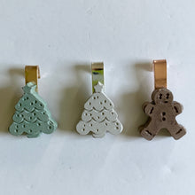 Holiday Tree + Gingerbread Glass Charms (Set of 3)
