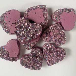 Glass Bead Heart Magnet Set - Various Colors