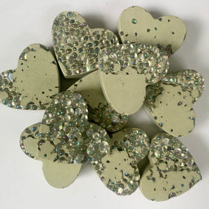 Glass Bead Heart Magnet Set - Various Colors