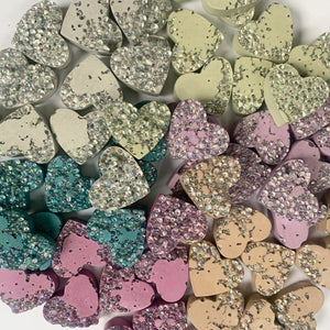 Glass Bead Heart Magnet Set - Various Colors