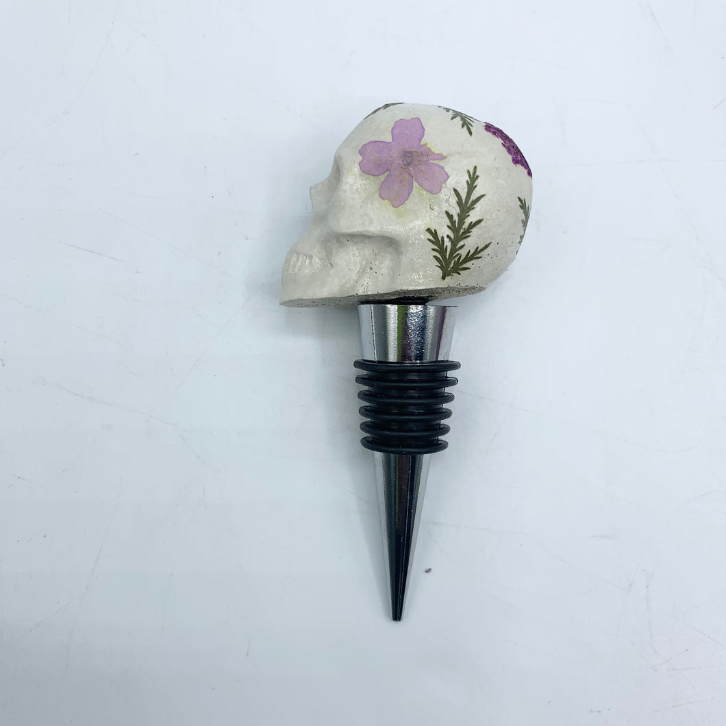 Skull Wine Stopper - Floral