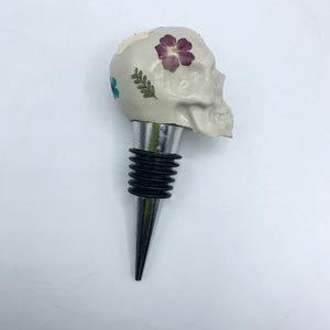 Skull Wine Stopper - Floral