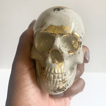 Concrete Skull with Dried Floral Bouquet - Neutral Seasonal Decor