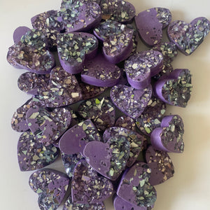 Crystal Accent Heart Magnet Set - Purple