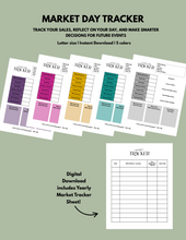 Market Day Tracker – Printable Vendor Log (Color + B&W Options)